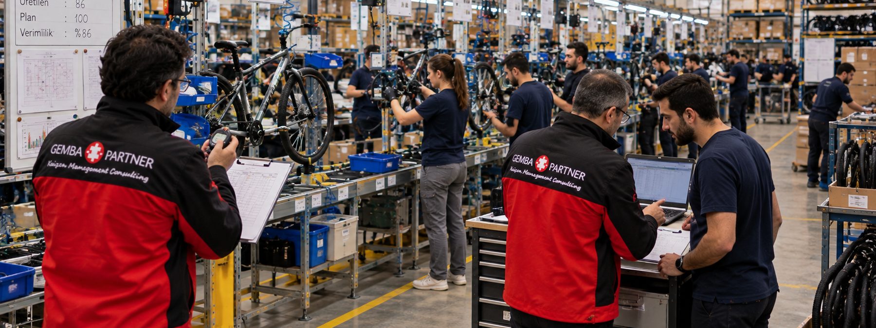 Assembly line balancing and factory flow transformation in bicycle manufacturing