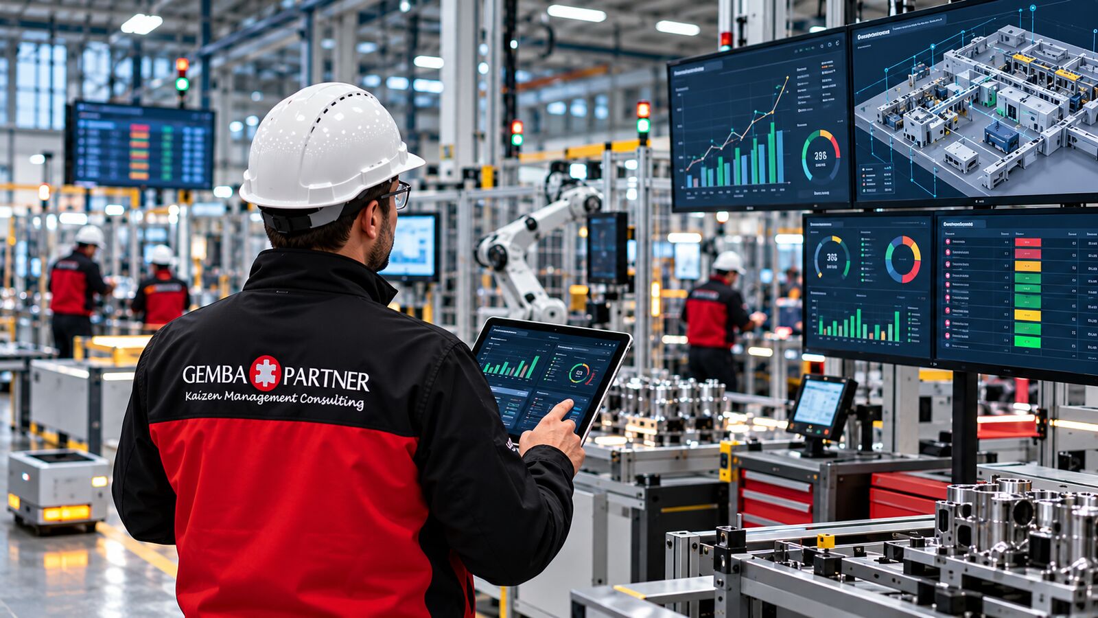 Dijital ekranlar ve otomasyonla çalışan akıllı fabrikada Gemba Partner danışmanı
