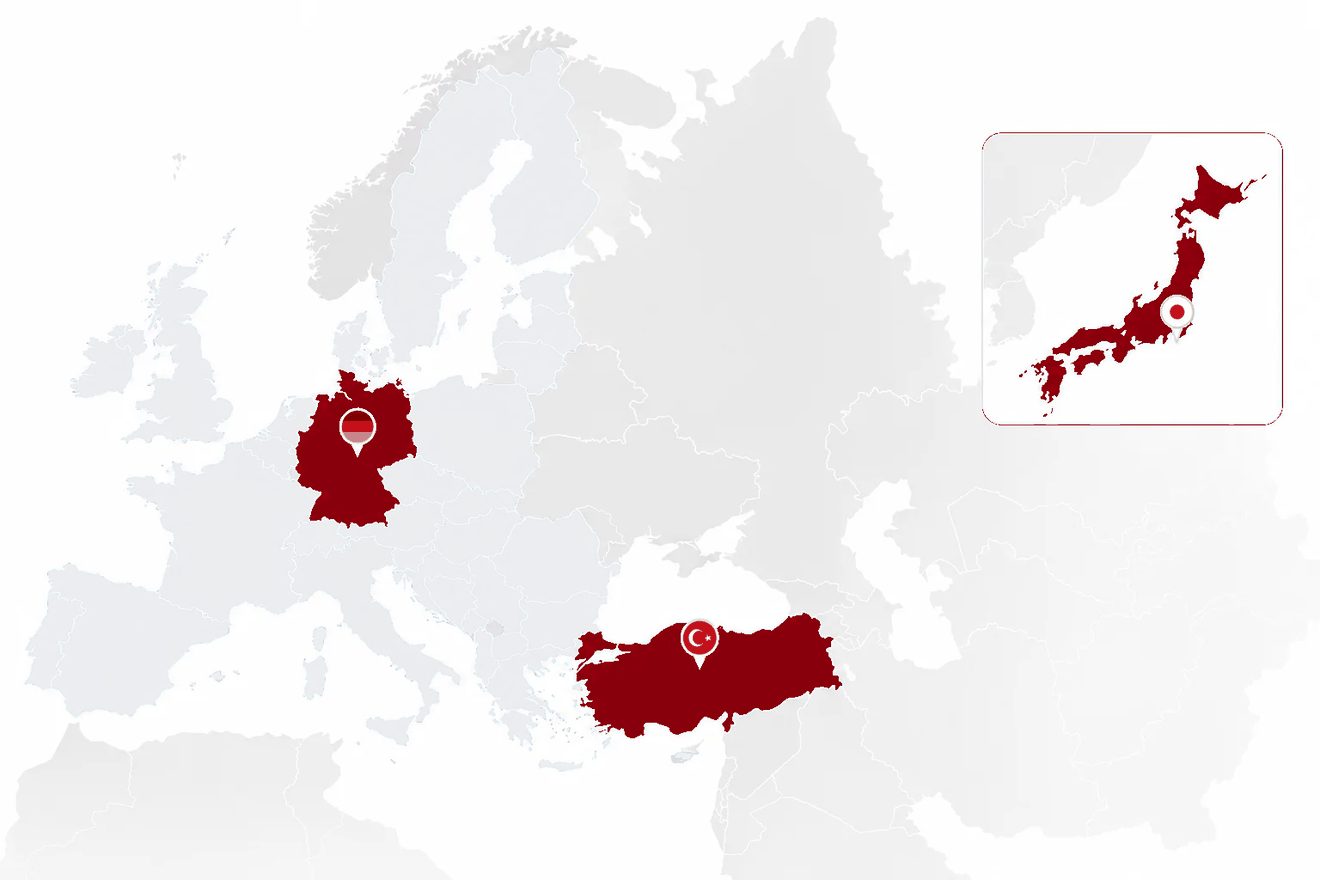 Gemba Partner konumları: Türkiye, Almanya ve Japonya