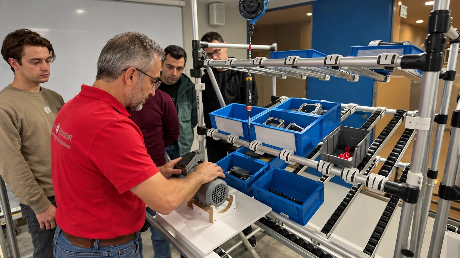 Hands-on line setup training at the Gemba Technical Training Center