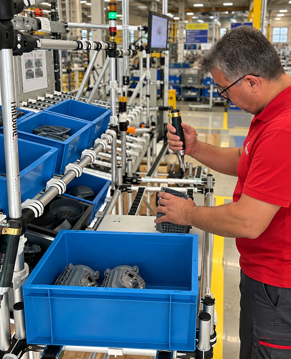 Lean supply chain approach, Gemba Partner consultant during shop floor work