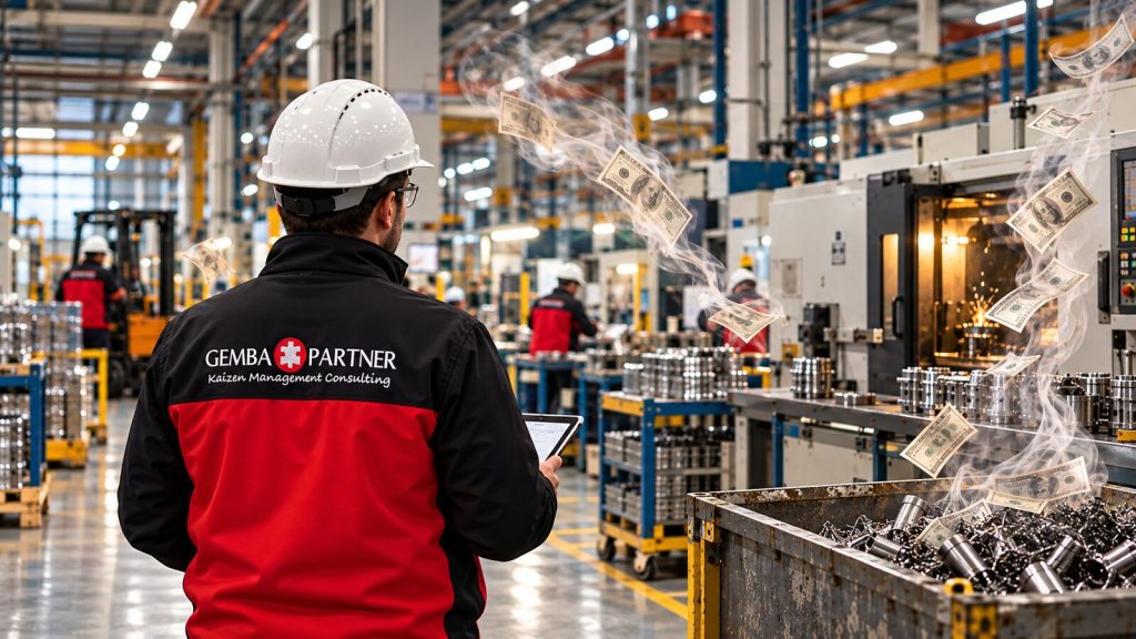 Üretim sahasında görünmeyen maliyetleri gözlemleyen Gemba Partner danışmanı