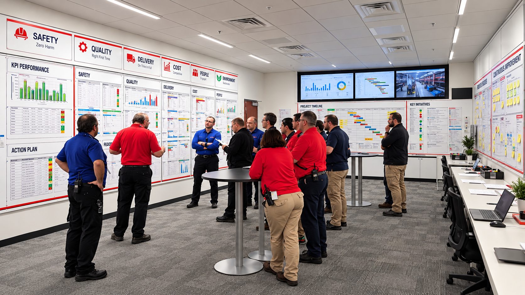 Planning and prioritization work in the project room