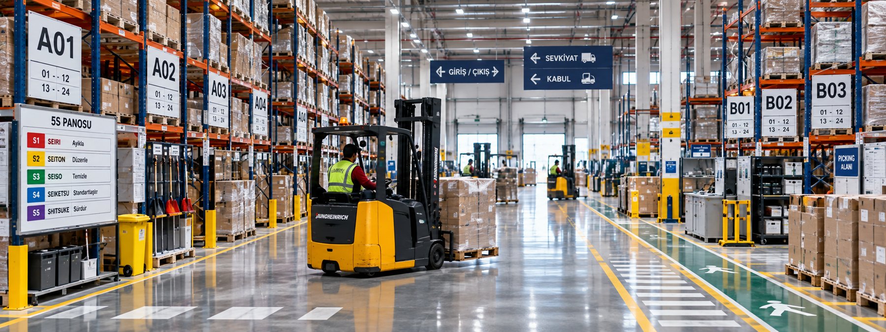 Supply chain focus areas, logistics warehouse and shipment flow